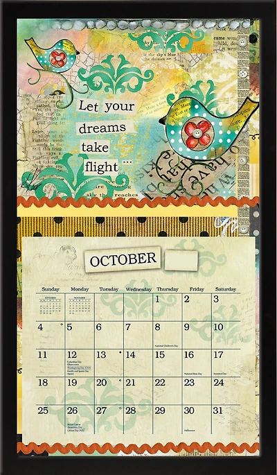 Black Contemporary Wooden Calendar Frame