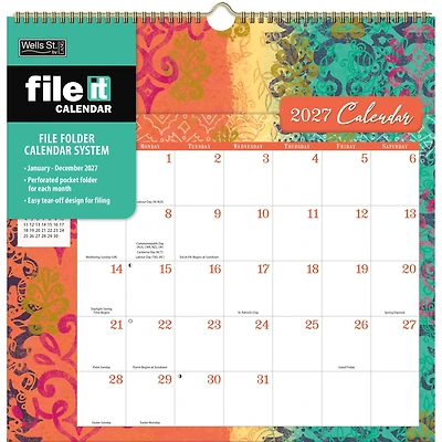 Bohemian File It 2027 Wall Calendar