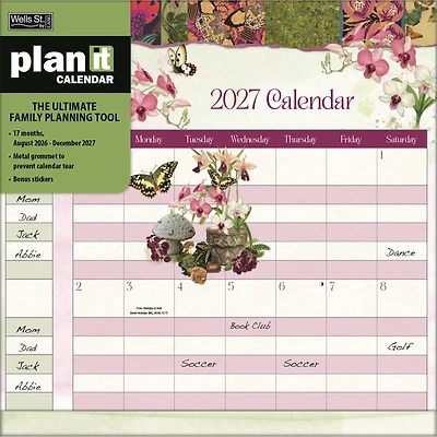Botanical Gardens Plan it 2027 Wall Calendar