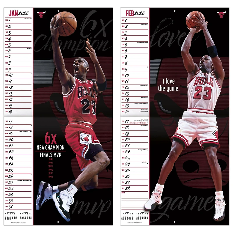NBA Michael Jordan 2026 Wall Calendar