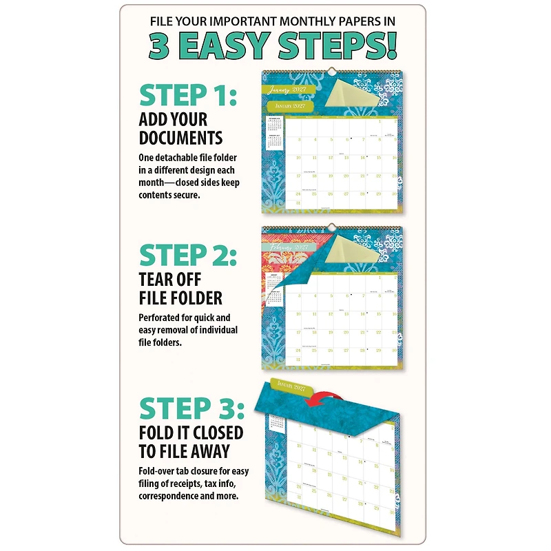 Bohemian File It 2027 Wall Calendar