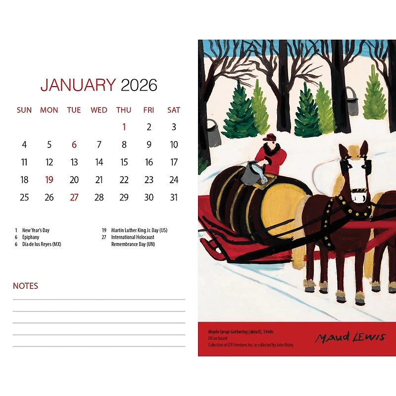 Maud Lewis 2026 Double View Easel Calendar