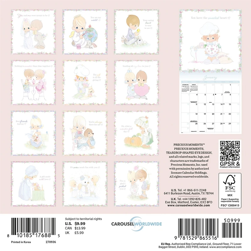 Precious Moments 2027 Mini Calendar