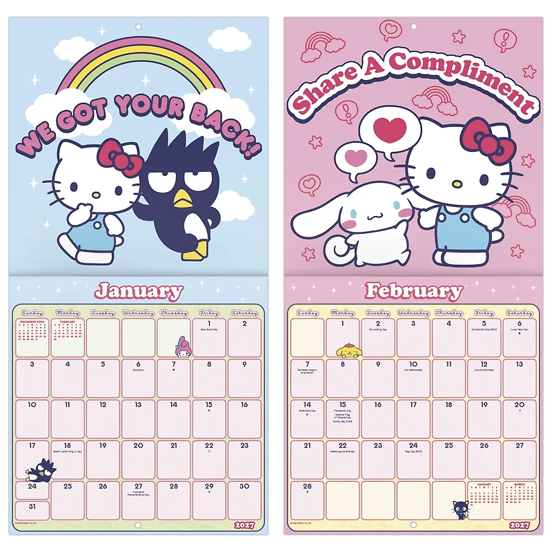 Hello Kitty and Friends 2027 Mini Calendar