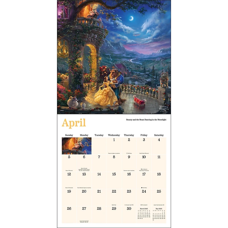 Kinkade Disney Dreams Collection 2026Wall Calendar