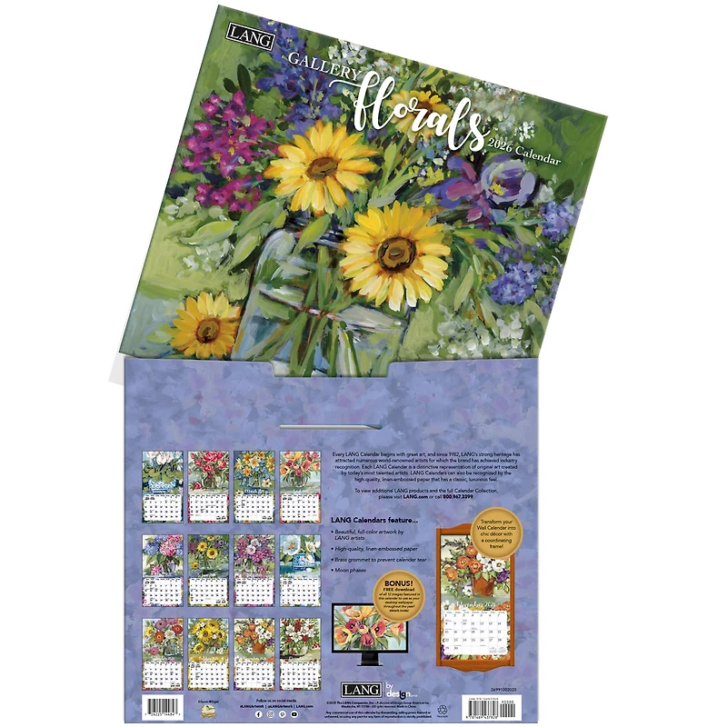 Gallery Florals 2026 Deluxe Wall Calendar - Online Only