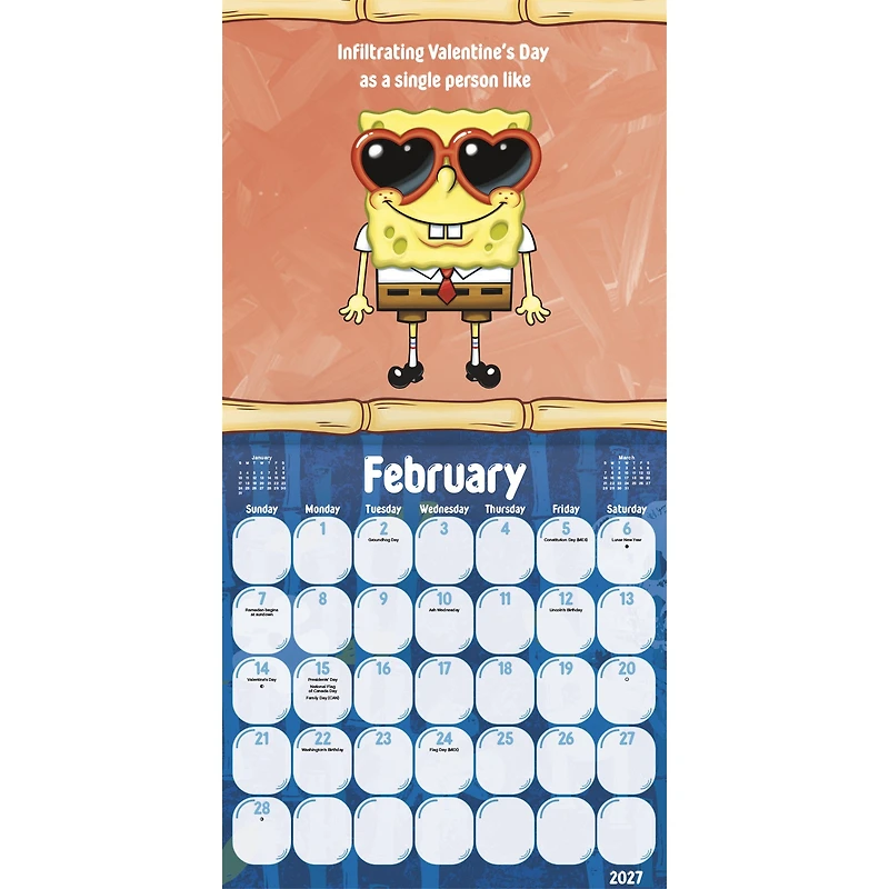 SpongeBob Squarepants 2027 Wall Calendar