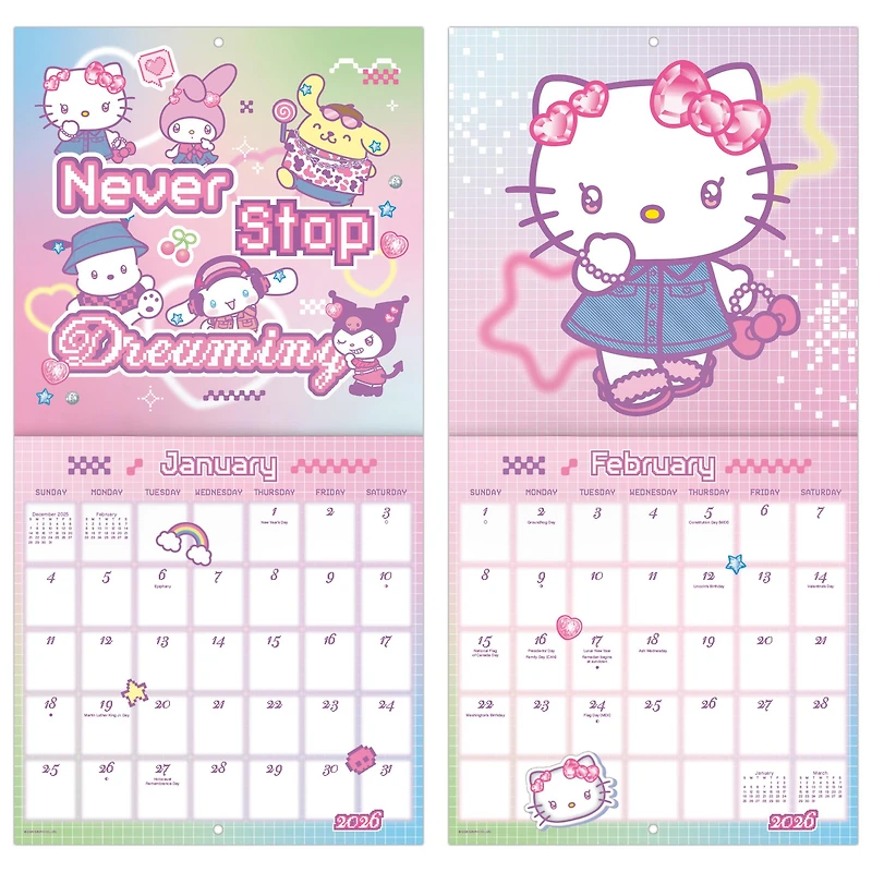 Hello Kitty 2026 Mini Calendar