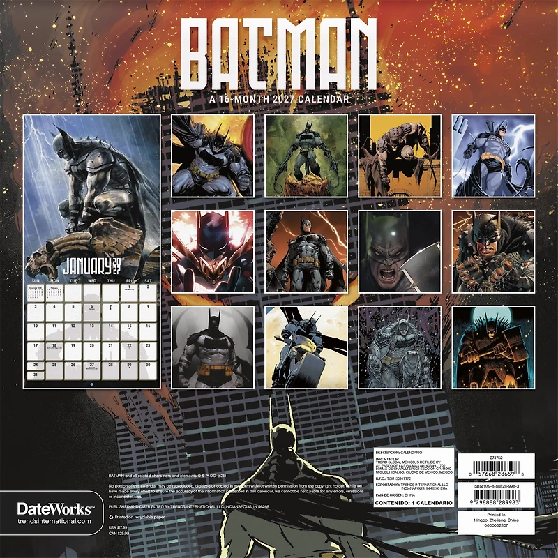 The Batman - Comic 2027 Wall Calendar