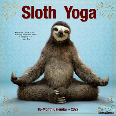 Sloth Yoga 2027 Wall Calendar