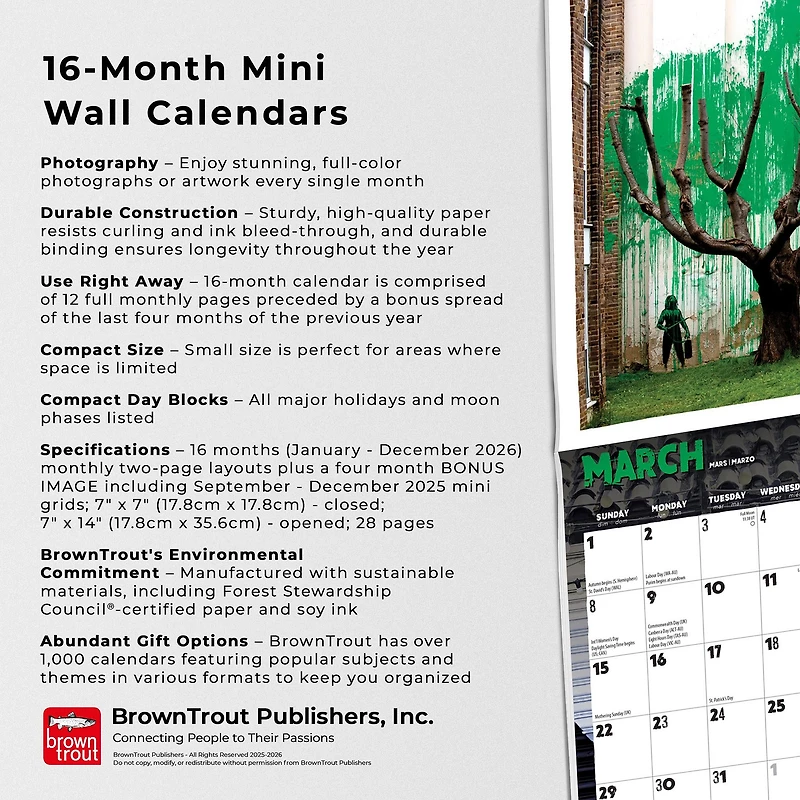 Banksys Graffiti 2026 Mini Calendar - Online Only