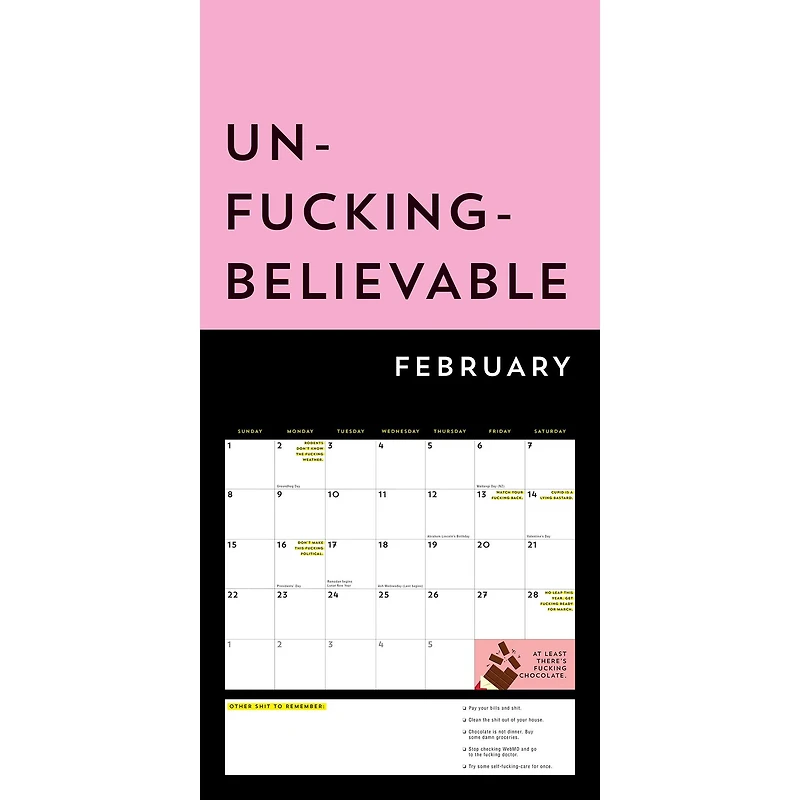 A Fucking Calendar 2026 Wall Calendar