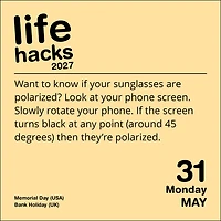 Life Hacks 2027 Box Calendar
