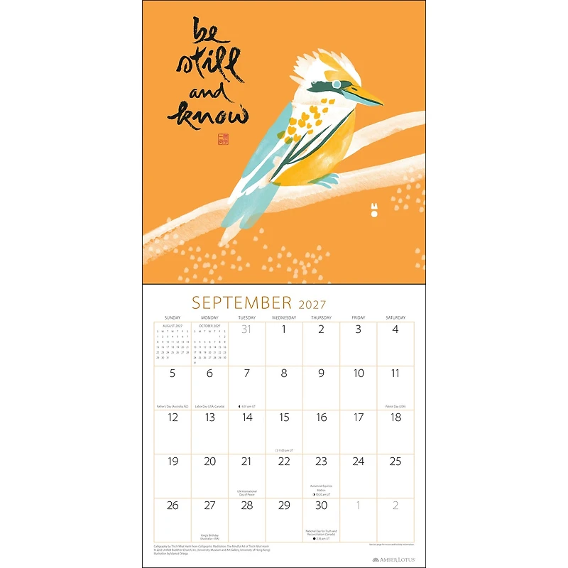 Thich Nhat Hanh 2027 Wall Calendar