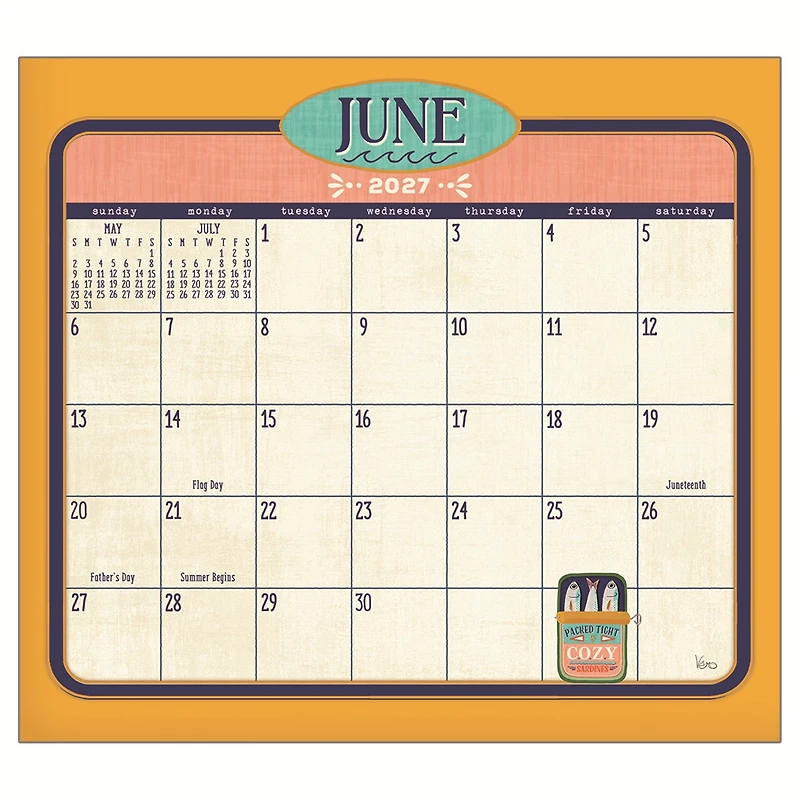 Sardines 2027 Mini Magnetic Calendar
