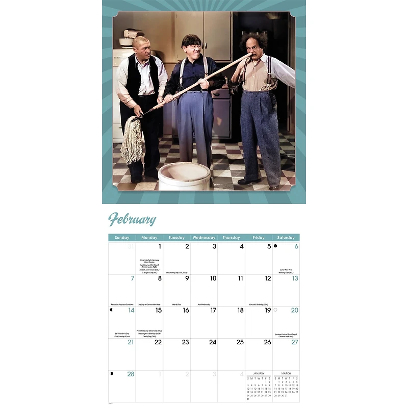Three Stooges 2027 Wall Calendar