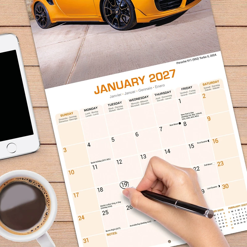 Porsche 2027 Wall Calendar