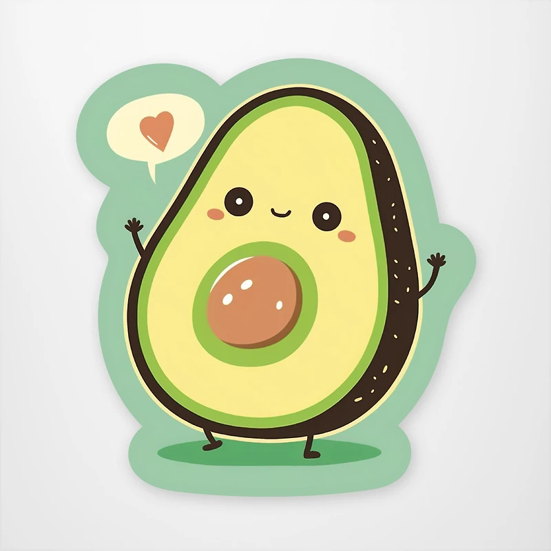 Cute Avocado Vinyl Sticker