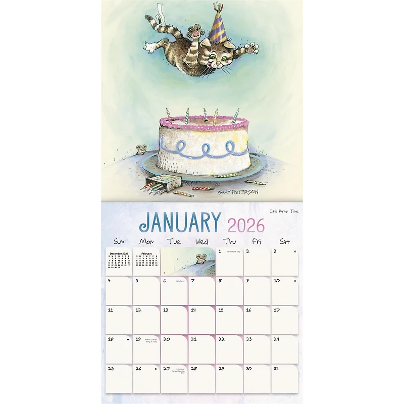 Cats Gary Patterson Exclusive with Print 2026 Deluxe Wall Calendar