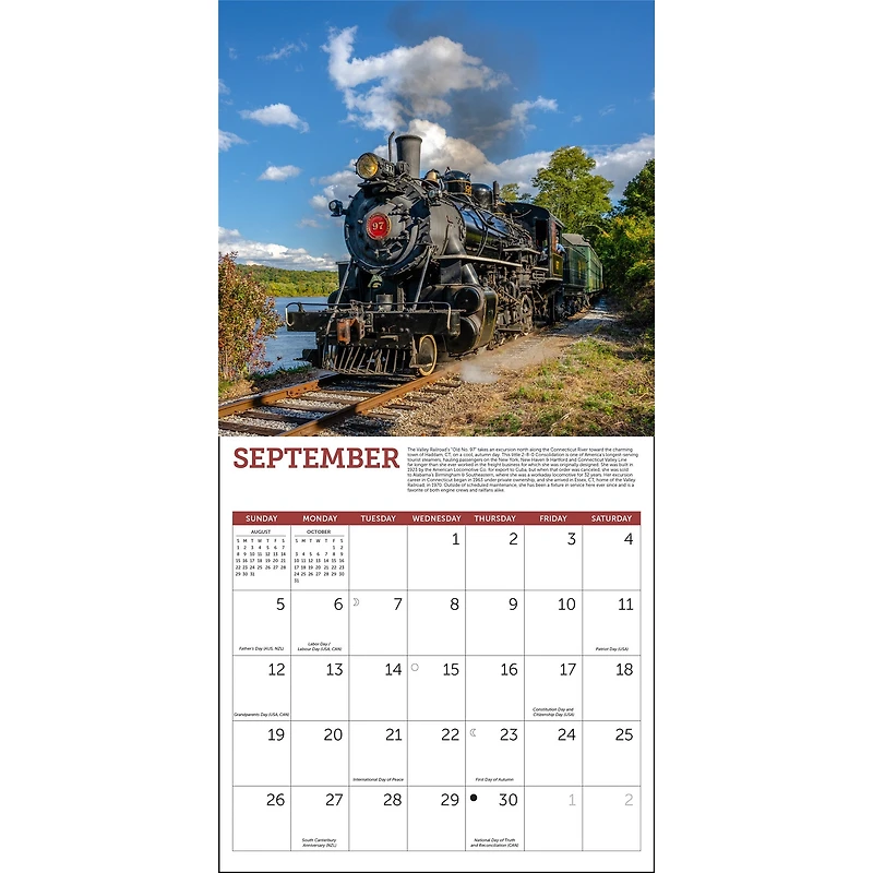 Steam Trains 2027 Wall Calendar