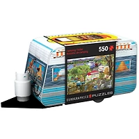 Camper Trail 550 Piece Puzzle in Shaped Tin