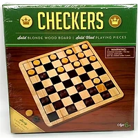 Checkers with Natural Wood Board