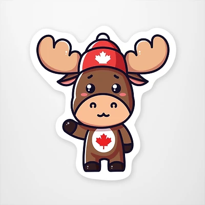 Cute Moose Vinyl Sticker