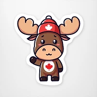 Cute Moose Vinyl Sticker