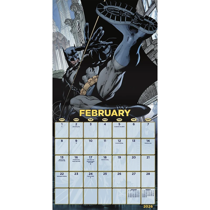 Batman Comic 2026 Wall Calendar