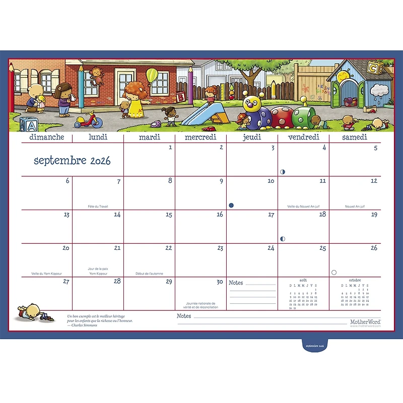 Motherword 2025-2026 Deluxe Wall Calendar (French)