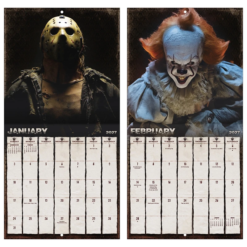 Horror Collection 2027 Mini Calendar