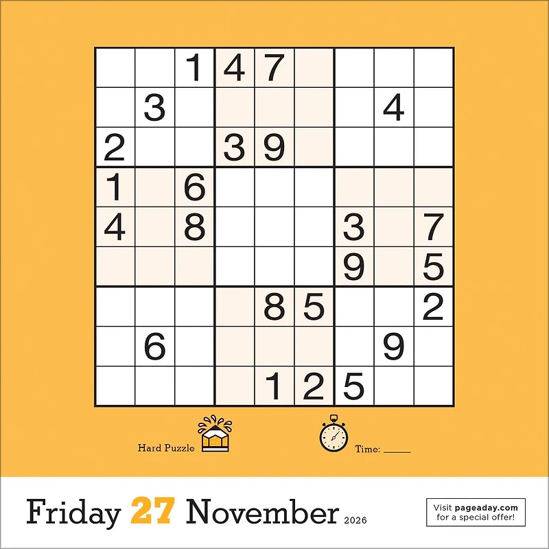 Sudoku 2026 Box Calendar