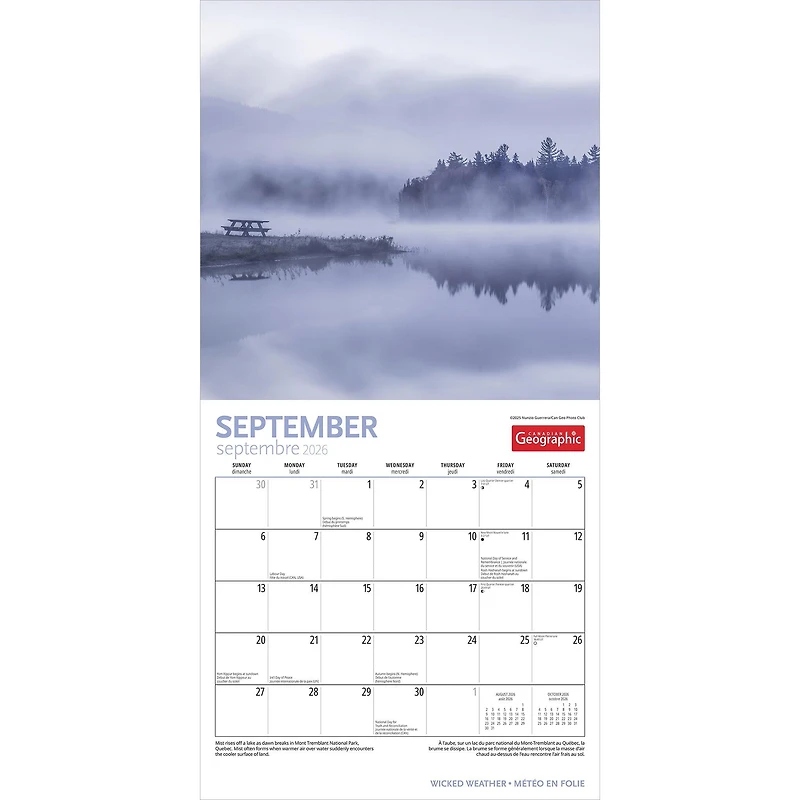 Canadian Geographic Wicked Weather 2026 Wall Calendar