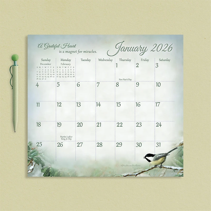 Songbirds 2026 Special Edition Mini Magnetic Keepsake Calendar