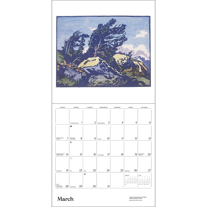 Arts and Crafts Block Prints 2027 Wall Calendar - Online Only