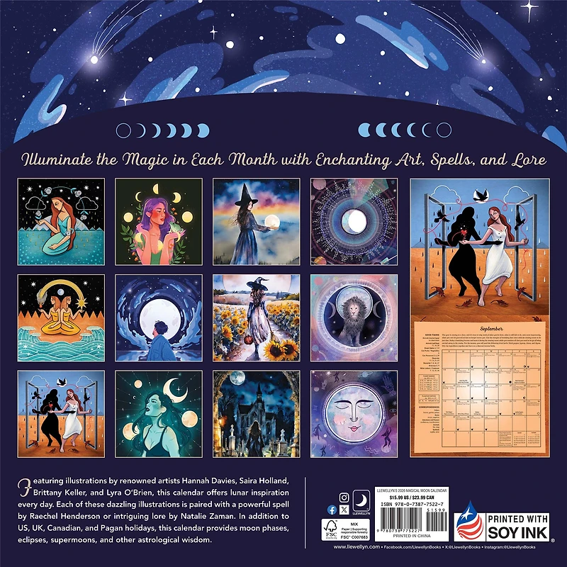 Magical Moon 2026 Wall Calendar