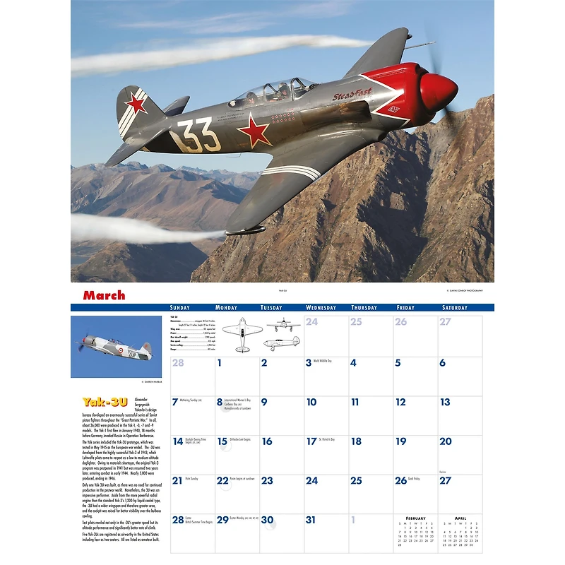 Golden Age of Flight 2027 Wall Calendar