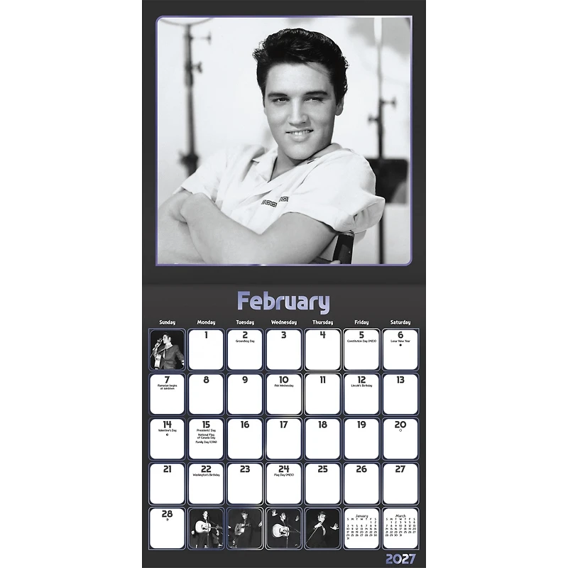 Elvis Presley Collector's 2027 Wall Calendar - Online Only