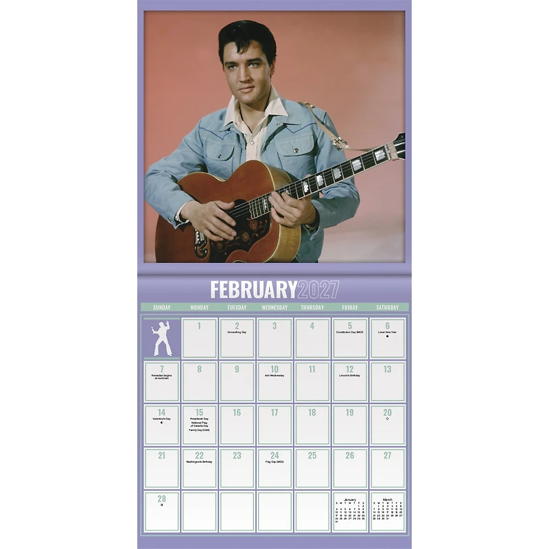 Elvis Presley 2027 Mini Calendar