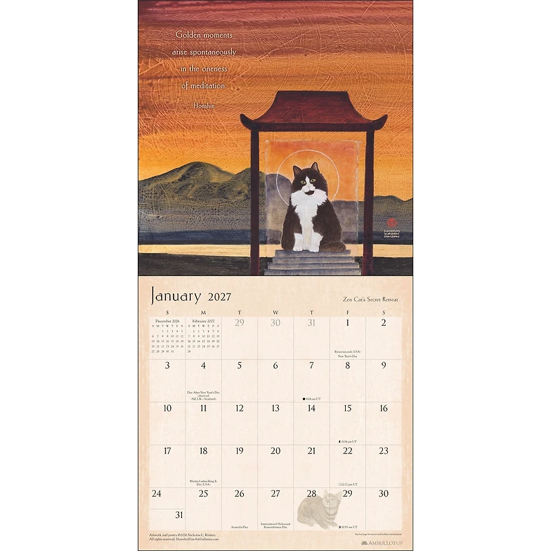 Zen Cat 2027 Wall Calendar - Online Only