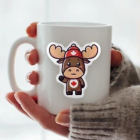 Cute Moose Vinyl Sticker