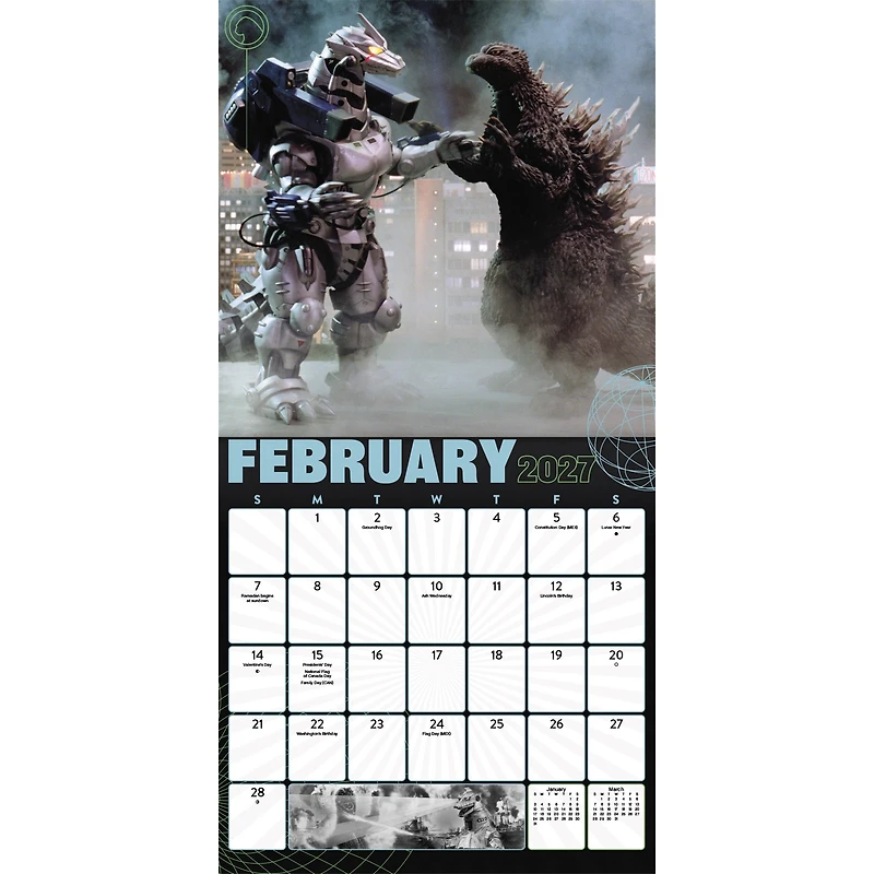 Godzilla Classic 2027 Exclusive Wall Calendar with Print - Online Only