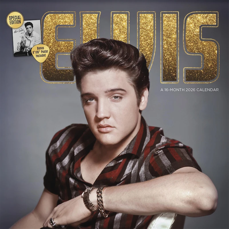 Elvis Presley Exclusive with Print 2026 Deluxe Wall Calendar