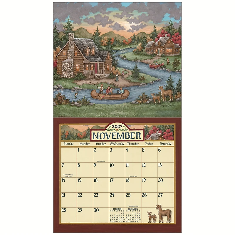 Bonnie White Folk Art 2027 Wall Calendar