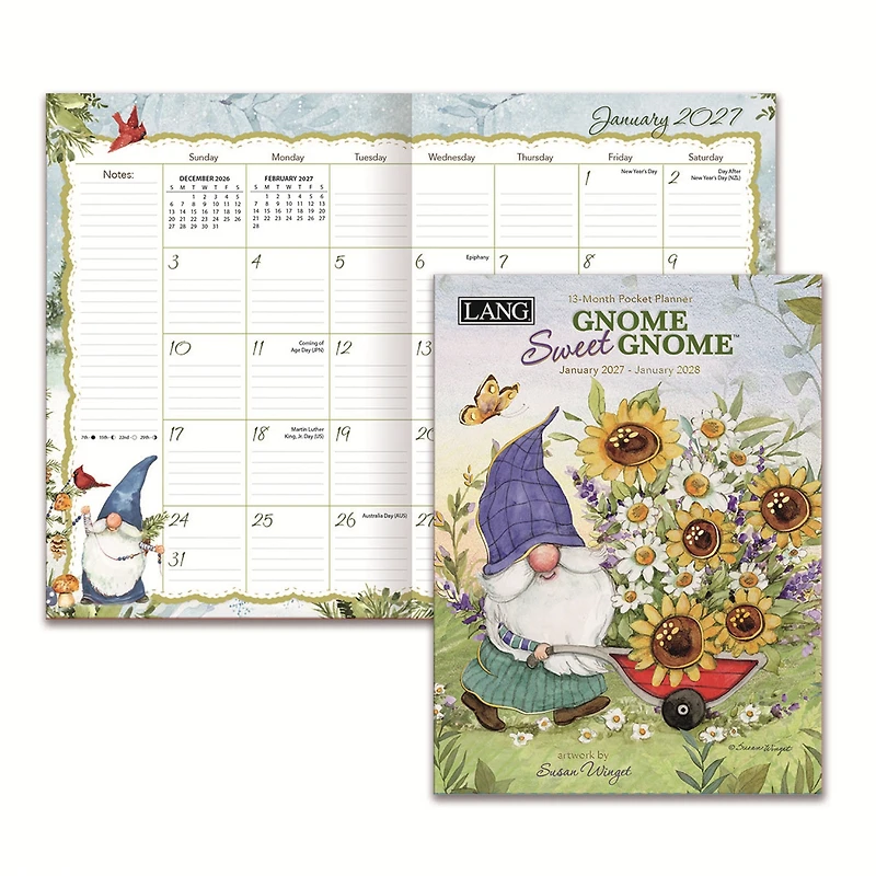 Gnome Sweet Gnome 2027 Monthly Pocket Planner