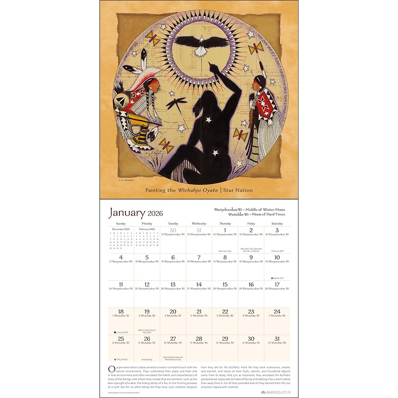 Lakota Way 2026 Wall Calendar - Online Only