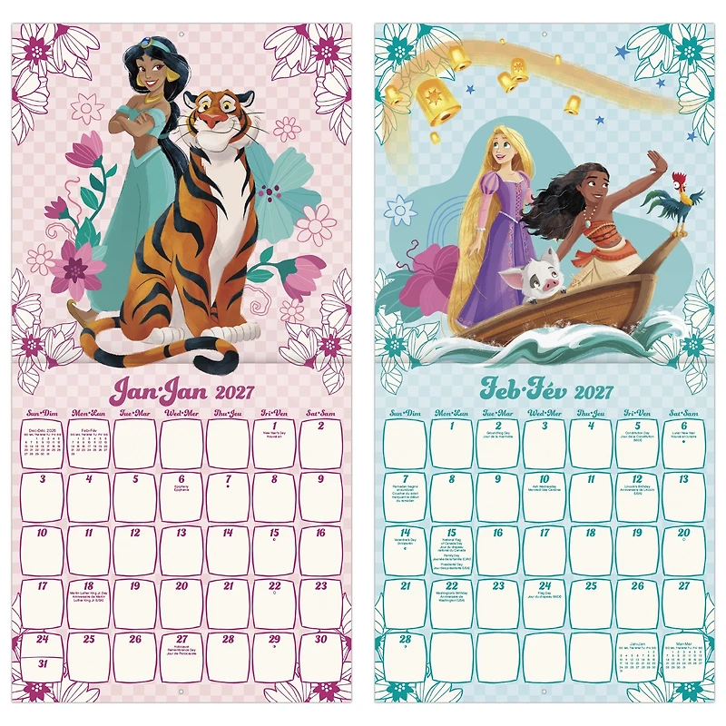 Disney Princess 2027 Wall Calendar