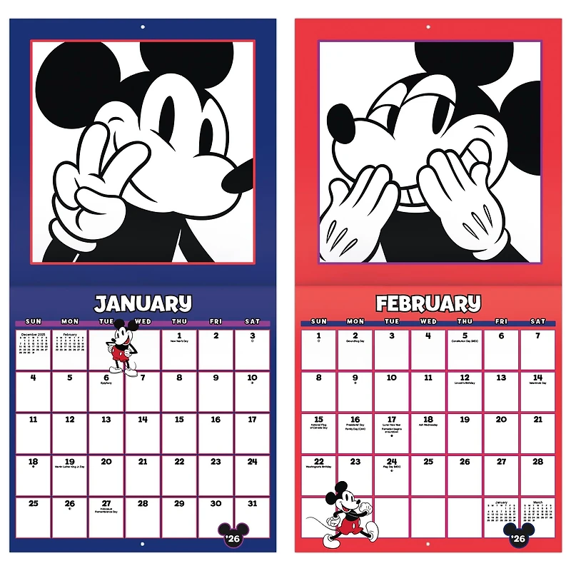 Mickey Mouse 2026 Wall Calendar