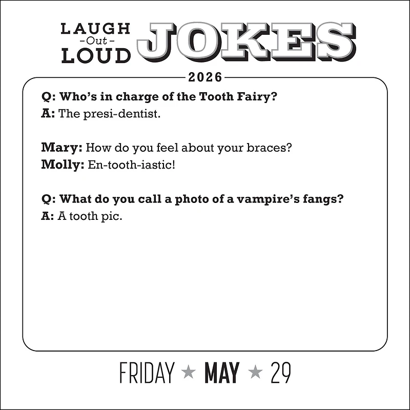 Laugh-Out-Loud Jokes 2026 Box Calendar - Online Only