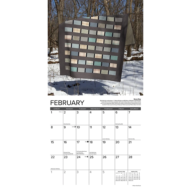 Art Of The Quilt 2026 Wall Calendar